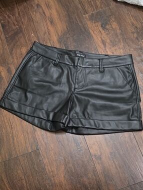 Dear John Black Faux Leather Jean Shorts